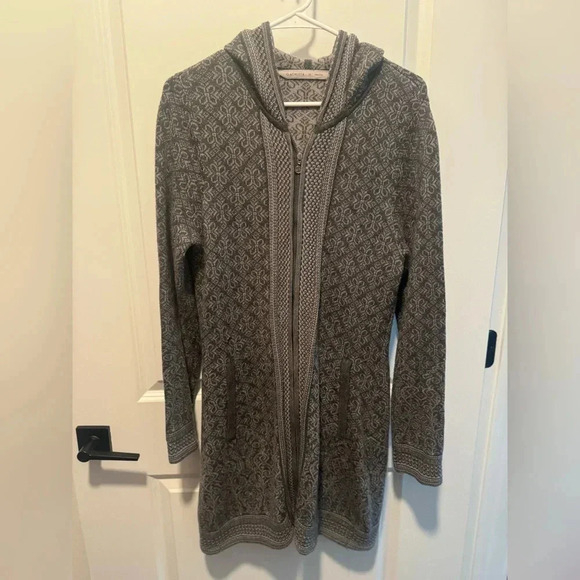 Athleta spooner summit fair isle Nordic hoodie zipper sweater jacket - Picture 3 of 9
